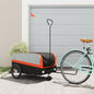 vidaXL Remorque de vélo noir et orange 45 kg fer