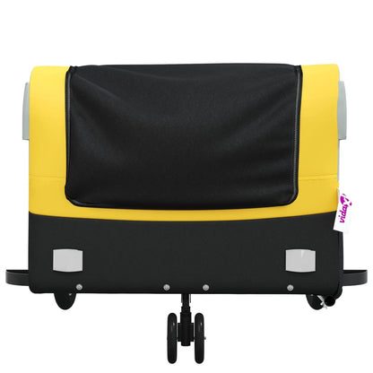 vidaXL Remorque de vélo noir et jaune 45 kg fer