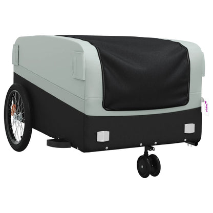 vidaXL Remorque de vélo noir et gris 45 kg fer