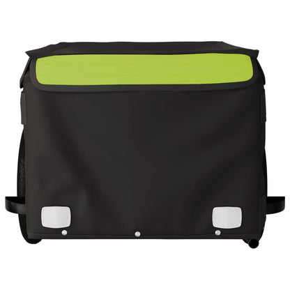 vidaXL Remorque de vélo noir et vert 30 kg fer