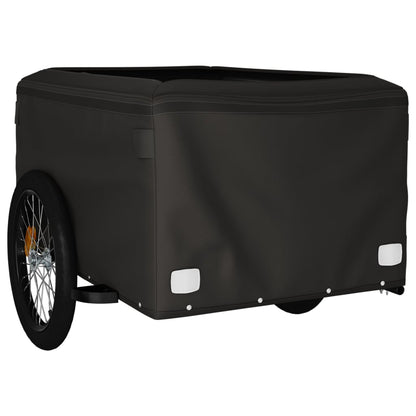vidaXL Remorque de vélo noir et rouge 45 kg fer
