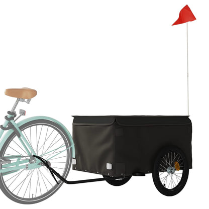 vidaXL Remorque de vélo noir 45 kg fer