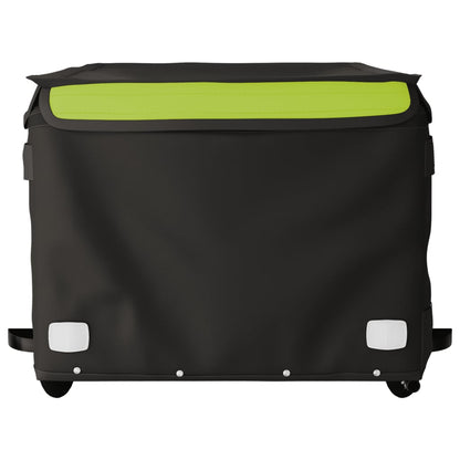 vidaXL Remorque de vélo noir et vert 45 kg fer