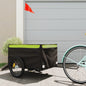 vidaXL Remorque de vélo noir et vert 45 kg fer
