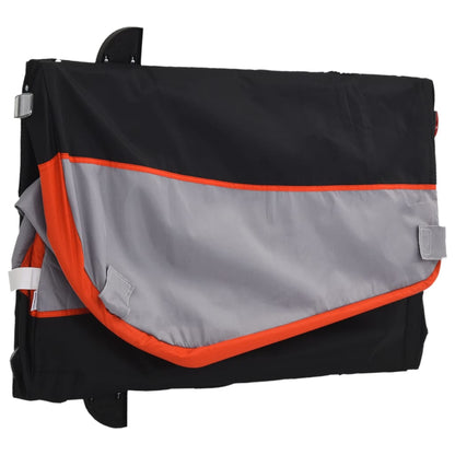 vidaXL Remorque de vélo noir et orange 30 kg fer