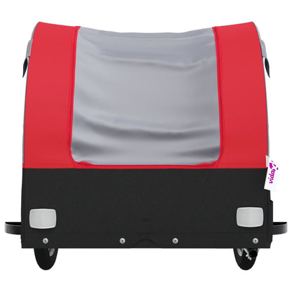 vidaXL Remorque de vélo noir et rouge 30 kg fer