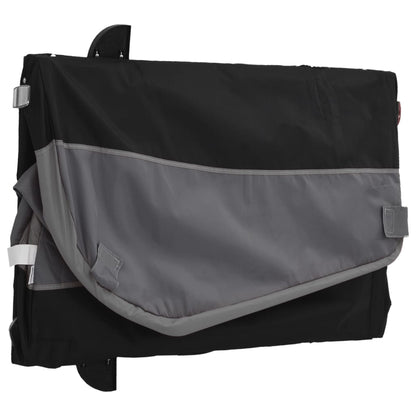 vidaXL Remorque de vélo noir et gris 30 kg fer
