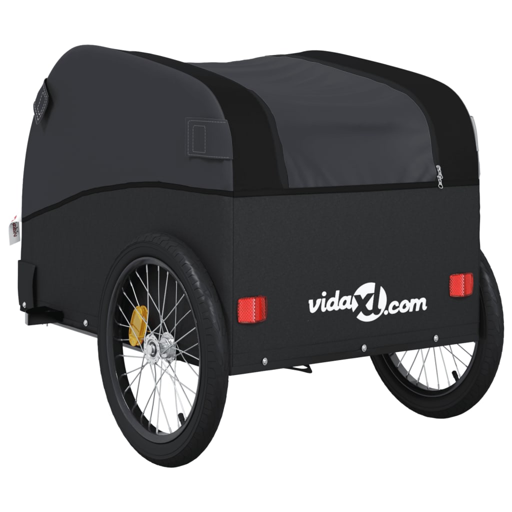 vidaXL Remorque de vélo noir 30 kg fer