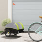 vidaXL Remorque de vélo noir et vert 30 kg fer
