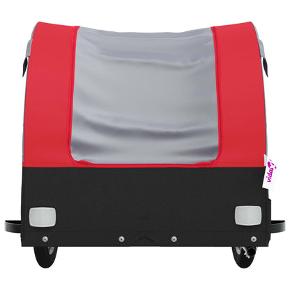 vidaXL Remorque de vélo noir et rouge 45 kg fer
