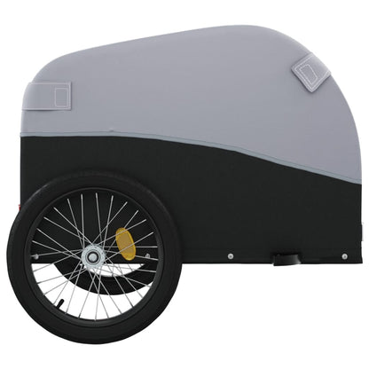 vidaXL Remorque de vélo noir et gris 45 kg fer
