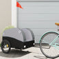 vidaXL Remorque de vélo noir et gris 45 kg fer