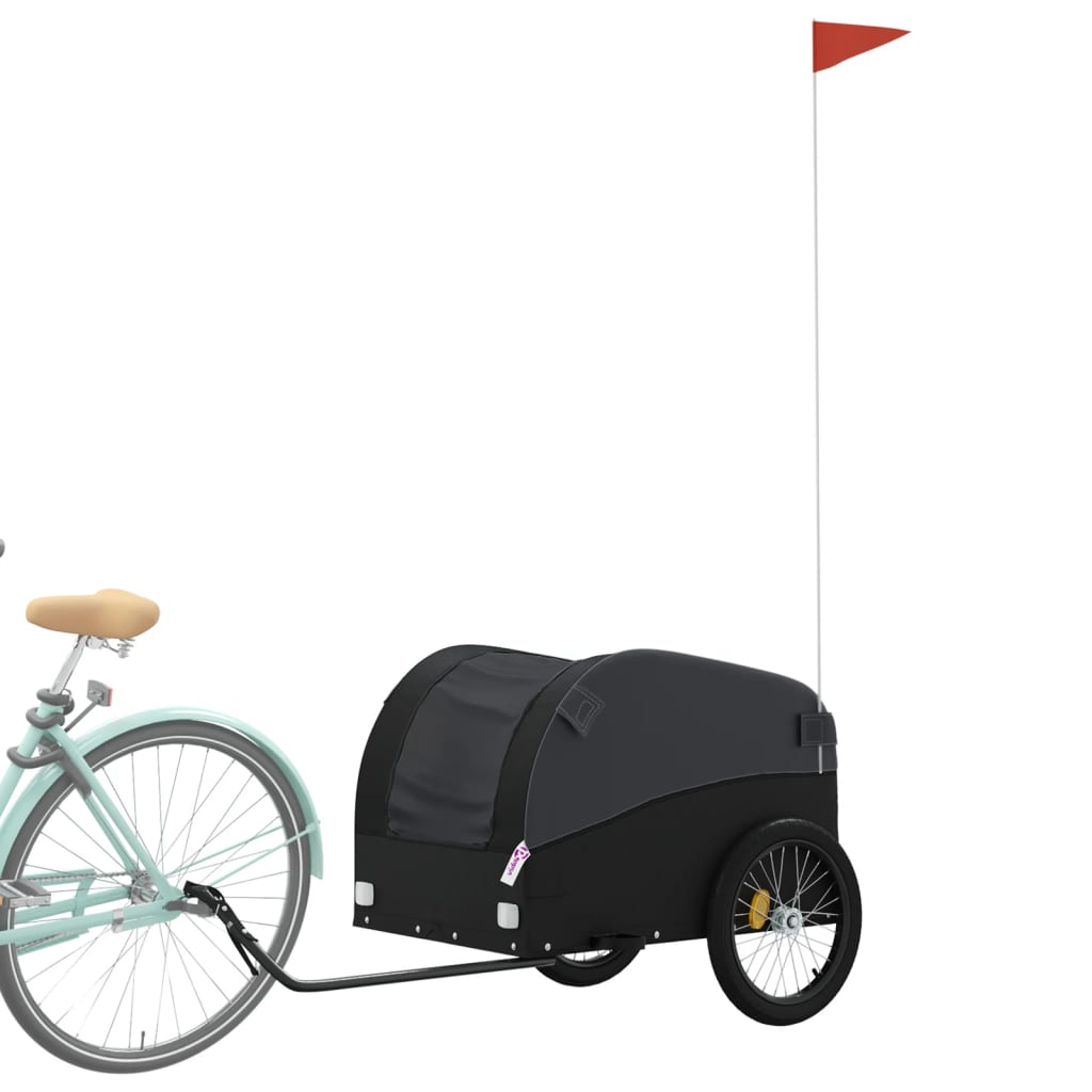 vidaXL Remorque de vélo noir 45 kg fer