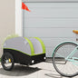 vidaXL Remorque de vélo noir et vert 45 kg fer