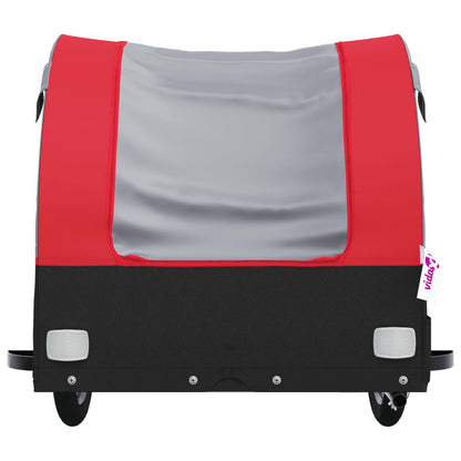 vidaXL Remorque de vélo noir et rouge 45 kg fer