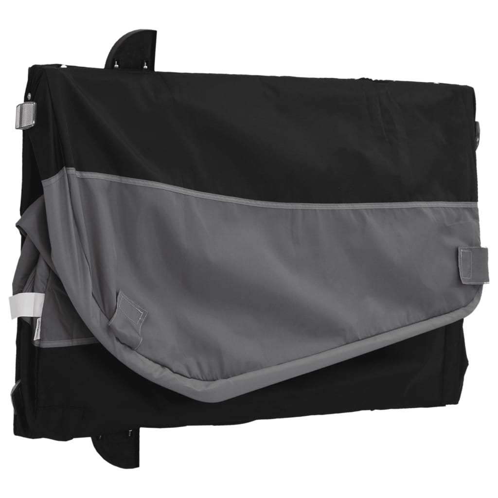 vidaXL Remorque de vélo noir et gris 45 kg fer