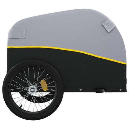vidaXL Remorque pour vélo noir et jaune 45 kg fer