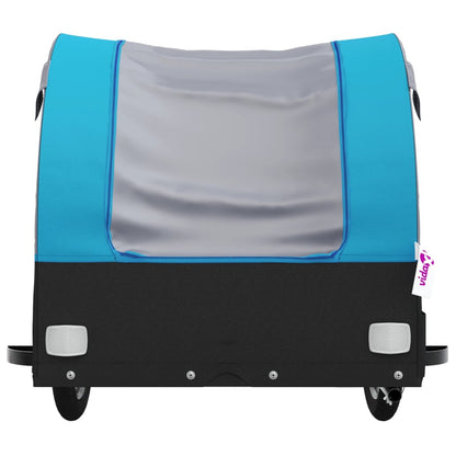 vidaXL Remorque pour vélo noir et bleu 45 kg fer