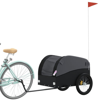 vidaXL Remorque de vélo noir 45 kg fer