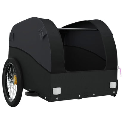 vidaXL Remorque de vélo noir 45 kg fer