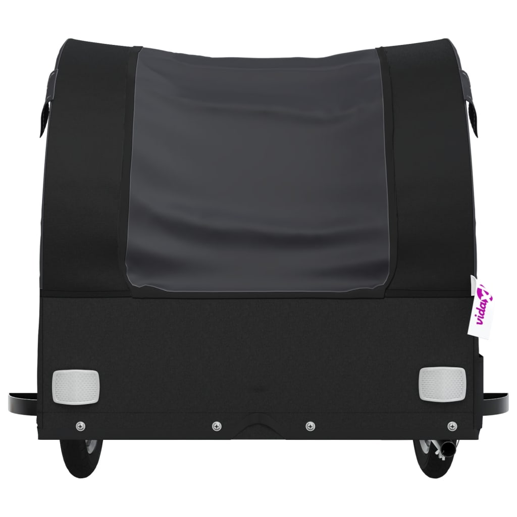 vidaXL Remorque de vélo noir 45 kg fer