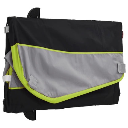 vidaXL Remorque de vélo noir et vert 45 kg fer