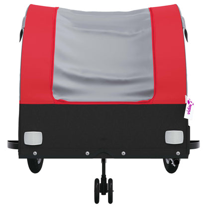 vidaXL Remorque de vélo noir et rouge 45 kg fer