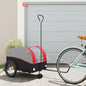 vidaXL Remorque de vélo noir et rouge 45 kg fer