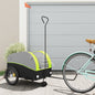 vidaXL Remorque de vélo noir et vert 45 kg fer