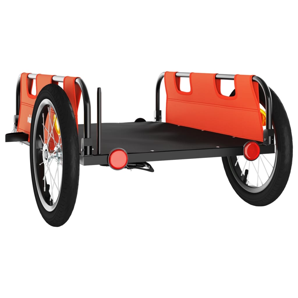 vidaXL Remorque de vélo orange tissu oxford et fer