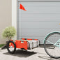 vidaXL Remorque de vélo orange tissu oxford et fer