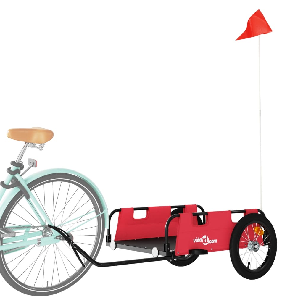 vidaXL Remorque de vélo rouge tissu oxford et fer