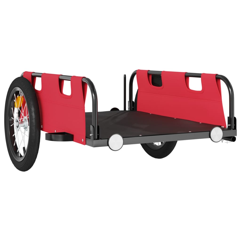 vidaXL Remorque de vélo rouge tissu oxford et fer