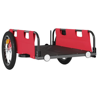vidaXL Remorque de vélo rouge tissu oxford et fer