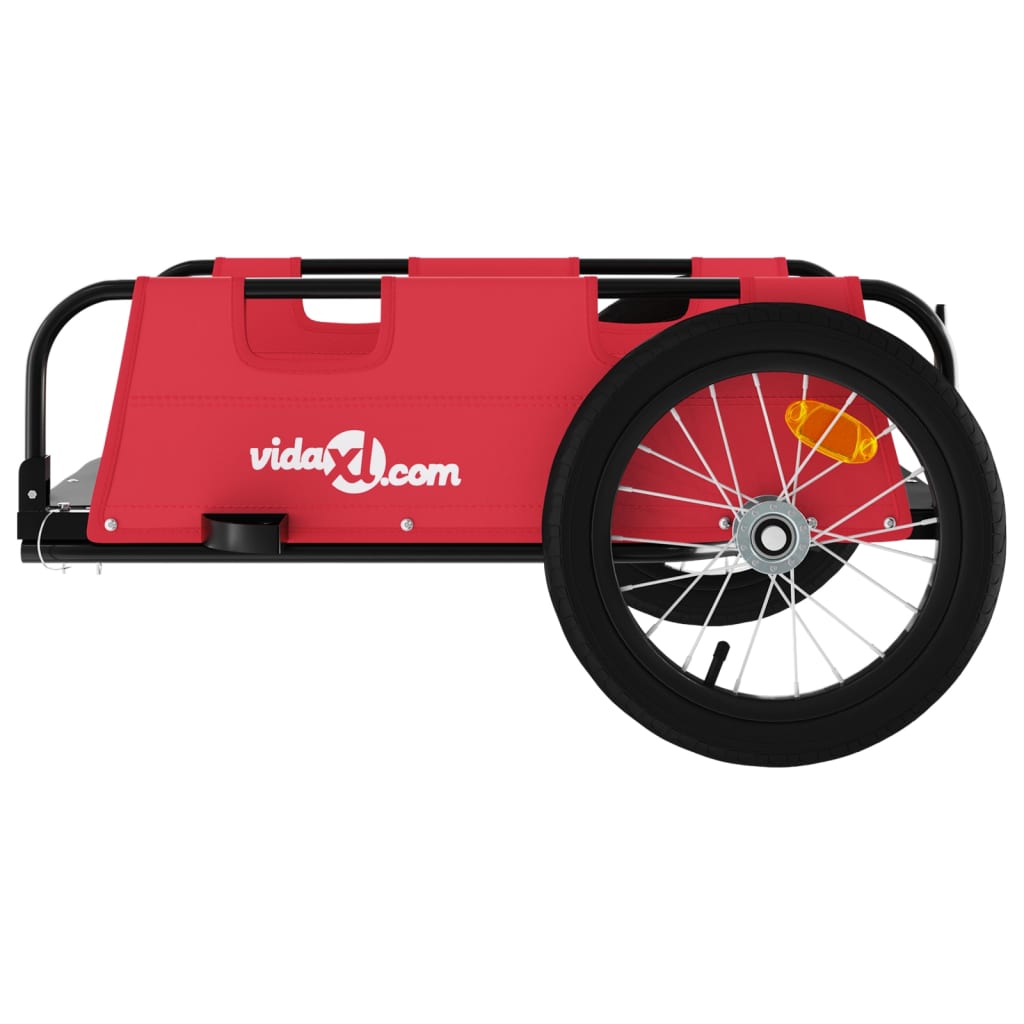 vidaXL Remorque de vélo rouge tissu oxford et fer