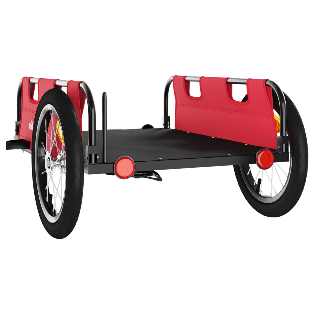 vidaXL Remorque de vélo rouge tissu oxford et fer