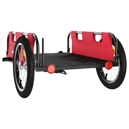 vidaXL Remorque de vélo rouge tissu oxford et fer