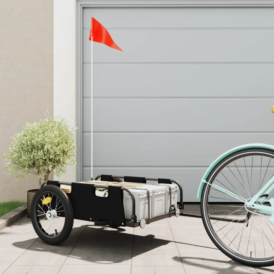 vidaXL Remorque de vélo noir tissu oxford et fer