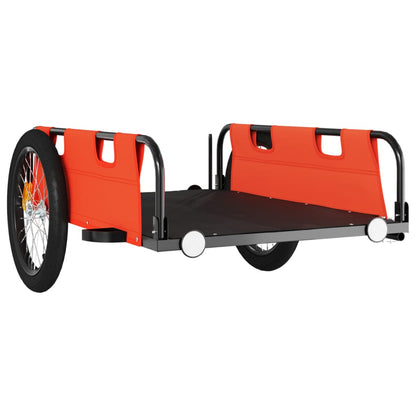 vidaXL Remorque de vélo orange tissu oxford et fer