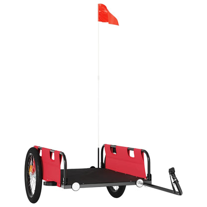 vidaXL Remorque de vélo rouge tissu oxford et fer