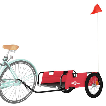 vidaXL Remorque de vélo rouge tissu oxford et fer