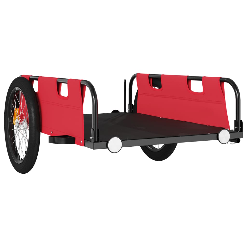 vidaXL Remorque de vélo rouge tissu oxford et fer