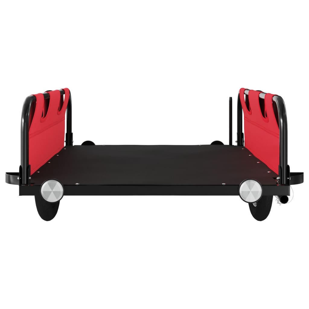 vidaXL Remorque de vélo rouge tissu oxford et fer