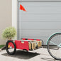 vidaXL Remorque de vélo rouge tissu oxford et fer