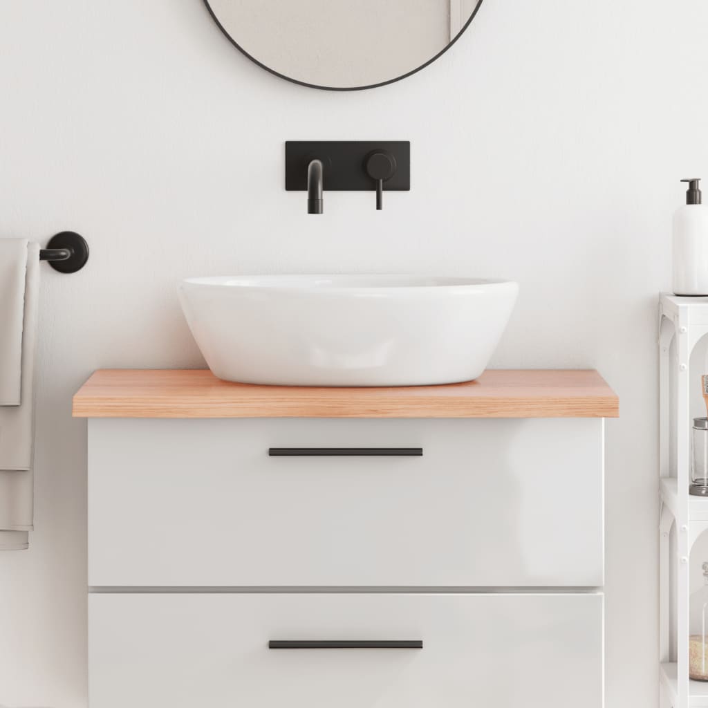 vidaXL Comptoir de salle de bain marron clair 80x60x4 cm bois traité