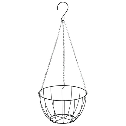 vidaXL Supports de panier suspendu avec jardinières 4 pcs noir acier