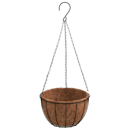 vidaXL Supports de panier suspendu avec jardinières 4 pcs noir acier