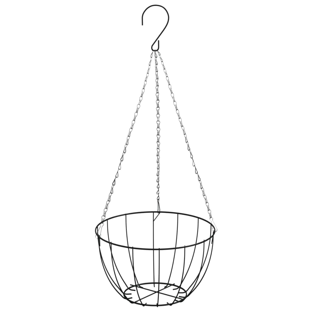 vidaXL Supports de panier suspendu avec jardinières 4 pcs noir acier