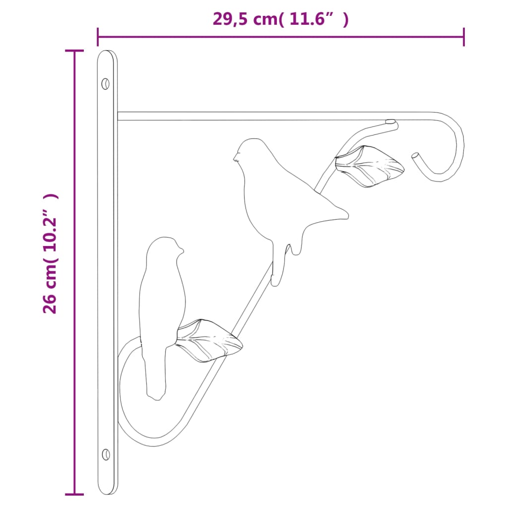 vidaXL Supports de panier suspendu avec jardinières 4 pcs noir acier