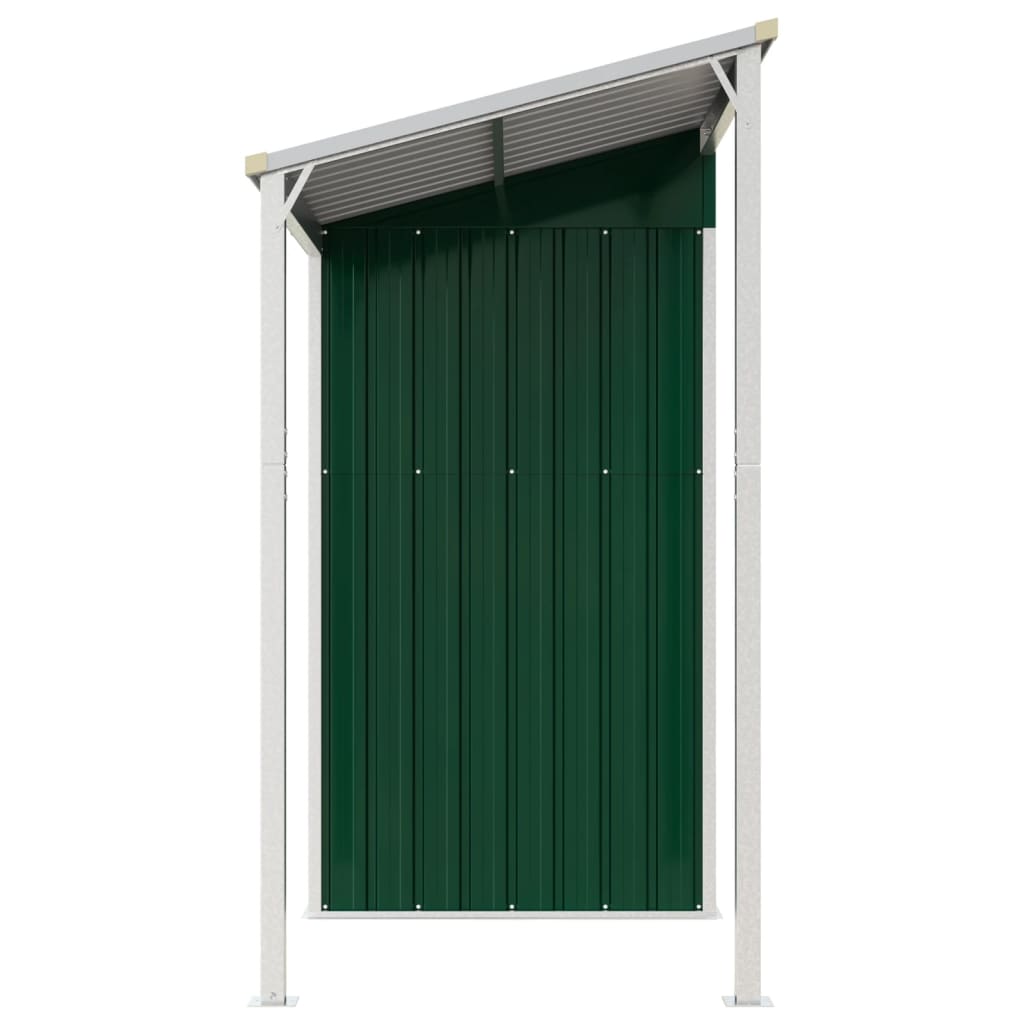vidaXL Abri de jardin avec toit prolongé vert 277x110,5x181 cm acier